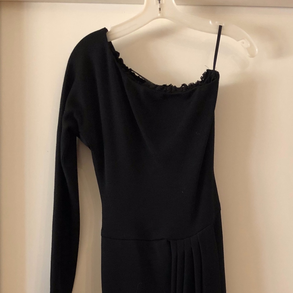 Donna Karan Couture black one shoulder dress